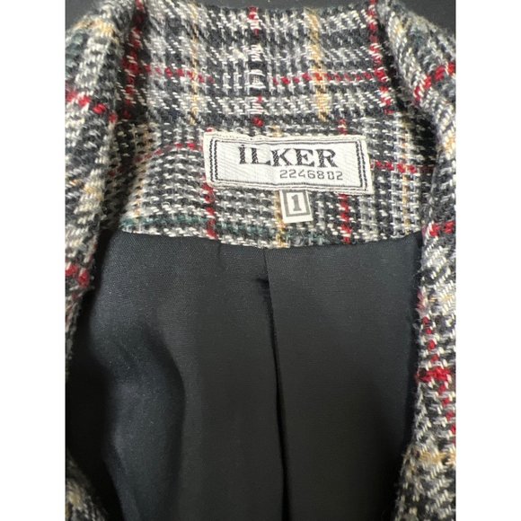 Ilker 2246802 Plaid Wool Suit Javket Blaser Skirt - Picture 5 of 6